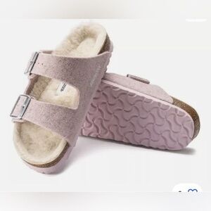 NWT Birkenstock Women's Arizona Wool Shearling in Rose Pink Size 39 Narrow